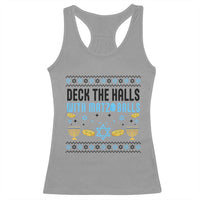 Deck The Halls With Matzo Balls Racerback Tank Top Funny Ugly Jewish Holiday Gift - Wonder Print Shop