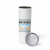 Deck The Halls With Matzo Balls Skinny Tumbler Funny Ugly Jewish Holiday Gift - Wonder Print Shop