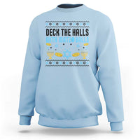 Deck The Halls With Matzo Balls Sweatshirt Funny Ugly Jewish Holiday Gift - Wonder Print Shop