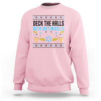 Deck The Halls With Matzo Balls Sweatshirt Funny Ugly Jewish Holiday Gift - Wonder Print Shop