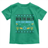 Deck The Halls With Matzo Balls Toddler T Shirt Funny Ugly Jewish Holiday Gift - Wonder Print Shop