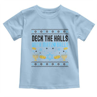 Deck The Halls With Matzo Balls Toddler T Shirt Funny Ugly Jewish Holiday Gift - Wonder Print Shop