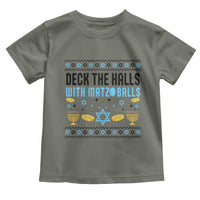 Deck The Halls With Matzo Balls Toddler T Shirt Funny Ugly Jewish Holiday Gift - Wonder Print Shop