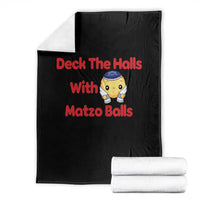 Deck The Halls With Matzo Balls Throw Blanket Religious Jewish Holiday Gift - Wonder Print Shop