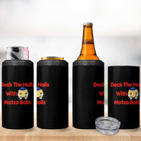 Deck The Halls With Matzo Balls 4 in 1 Can Cooler Tumbler Religious Jewish Holiday Gift - Wonder Print Shop