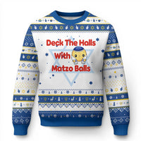 Deck The Halls With Matzo Balls Hanukkah Ugly Sweater Religious Jewish Holiday Gift - Wonder Print Shop