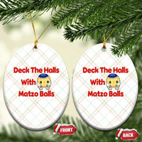 Deck The Halls With Matzo Balls Ceramic Ornament Religious Jewish Holiday Gift - Wonder Print Shop