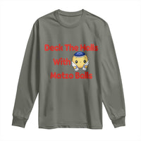Deck The Halls With Matzo Balls Long Sleeve Shirt Religious Jewish Holiday Gift - Wonder Print Shop