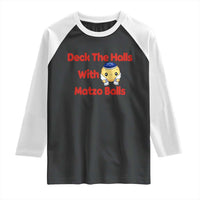 Deck The Halls With Matzo Balls Raglan Shirt Religious Jewish Holiday Gift - Wonder Print Shop