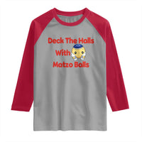 Deck The Halls With Matzo Balls Raglan Shirt Religious Jewish Holiday Gift - Wonder Print Shop