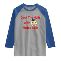 Deck The Halls With Matzo Balls Raglan Shirt Religious Jewish Holiday Gift - Wonder Print Shop