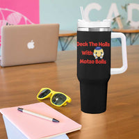 Deck The Halls With Matzo Balls Tumbler With Handle Religious Jewish Holiday Gift - Wonder Print Shop