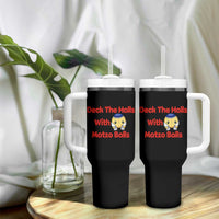 Deck The Halls With Matzo Balls Tumbler With Handle Religious Jewish Holiday Gift - Wonder Print Shop