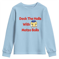 Deck The Halls With Matzo Balls Youth Sweatshirt Religious Jewish Holiday Gift - Wonder Print Shop