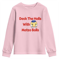Deck The Halls With Matzo Balls Youth Sweatshirt Religious Jewish Holiday Gift - Wonder Print Shop
