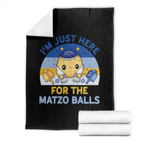 Im Just Here For The Matzo Balls Throw Blanket Funny Jewish Holiday Gift - Wonder Print Shop