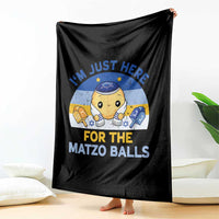 Im Just Here For The Matzo Balls Throw Blanket Funny Jewish Holiday Gift - Wonder Print Shop