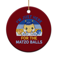 Im Just Here For The Matzo Balls Ceramic Ornament Funny Jewish Holiday Gift - Wonder Print Shop