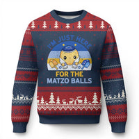 Im Just Here For The Matzo Balls Ugly Christmas Sweater Funny Jewish Holiday Gift - Wonder Print Shop
