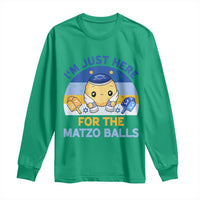 Im Just Here For The Matzo Balls Long Sleeve Shirt Funny Jewish Holiday Gift - Wonder Print Shop