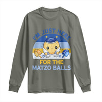 Im Just Here For The Matzo Balls Long Sleeve Shirt Funny Jewish Holiday Gift - Wonder Print Shop