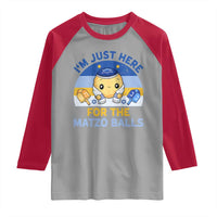 Im Just Here For The Matzo Balls Raglan Shirt Funny Jewish Holiday Gift - Wonder Print Shop