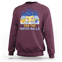 Im Just Here For The Matzo Balls Sweatshirt Funny Jewish Holiday Gift - Wonder Print Shop