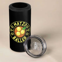 Funny Hanukkah Food Lover Gift 4 in 1 Can Cooler Tumbler Matzo Baller - Wonder Print Shop