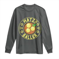 Funny Hanukkah Food Lover Gift Long Sleeve Shirt Matzo Baller - Wonder Print Shop