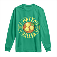 Funny Hanukkah Food Lover Gift Long Sleeve Shirt Matzo Baller - Wonder Print Shop