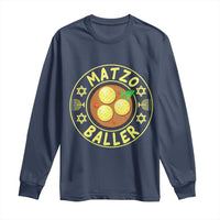 Funny Hanukkah Food Lover Gift Long Sleeve Shirt Matzo Baller - Wonder Print Shop