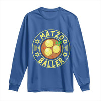 Funny Hanukkah Food Lover Gift Long Sleeve Shirt Matzo Baller - Wonder Print Shop