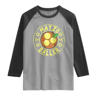 Funny Hanukkah Food Lover Gift Raglan Shirt Matzo Baller - Wonder Print Shop