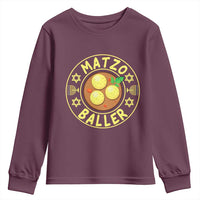 Funny Hanukkah Food Lover Gift Youth Sweatshirt Matzo Baller - Wonder Print Shop