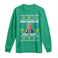 Make Hanukkah Great Again Long Sleeve Shirt Funny Ugly Jewish Holiday Gift - Wonder Print Shop