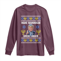 Make Hanukkah Great Again Long Sleeve Shirt Funny Ugly Jewish Holiday Gift - Wonder Print Shop