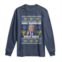 Make Hanukkah Great Again Long Sleeve Shirt Funny Ugly Jewish Holiday Gift - Wonder Print Shop
