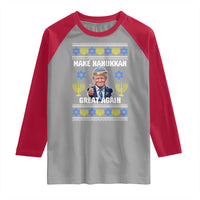Make Hanukkah Great Again Raglan Shirt Funny Ugly Jewish Holiday Gift - Wonder Print Shop
