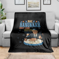 Funny Jewish Holiday Throw Blanket Make Hanukkah Great Again Ugly Gift - Wonder Print Shop