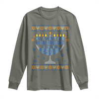 Funny Political Ugly Long Sleeve Shirt All I Want For Hanukkah Is A New President - Wonder Print Shop