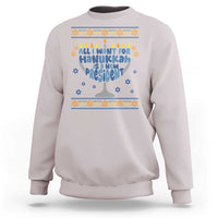 Funny Political Ugly Sweatshirt All I Want For Hanukkah Is A New President - Wonder Print Shop