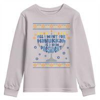 Funny Political Ugly Youth Sweatshirt All I Want For Hanukkah Is A New President - Wonder Print Shop
