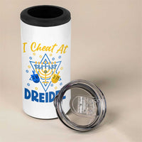 I Cheat At Dreidel 4 in 1 Can Cooler Tumbler Funny Hanukkah Jewish Gift - Wonder Print Shop