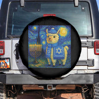 Starry Hanukkah Night Spare Tire Cover Funny Llama Jewish Holiday Gift - Wonder Print Shop