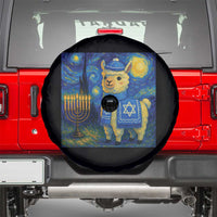 Starry Hanukkah Night Spare Tire Cover Funny Llama Jewish Holiday Gift - Wonder Print Shop