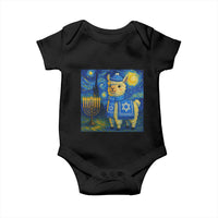 Starry Hanukkah Night Baby Onesie Funny Llama Jewish Holiday Gift - Wonder Print Shop