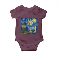 Starry Hanukkah Night Baby Onesie Funny Llama Jewish Holiday Gift - Wonder Print Shop