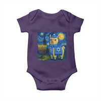 Starry Hanukkah Night Baby Onesie Funny Llama Jewish Holiday Gift - Wonder Print Shop