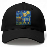 Starry Hanukkah Night Baseball Cap Funny Llama Jewish Holiday Gift
