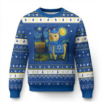 Starry Night Inspired Hanukkah Ugly Sweater Funny Llama Jewish Holiday Gift - Wonder Print Shop